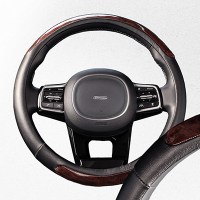 Оплетка SKYWAY Wood-6 M Черная экокожа